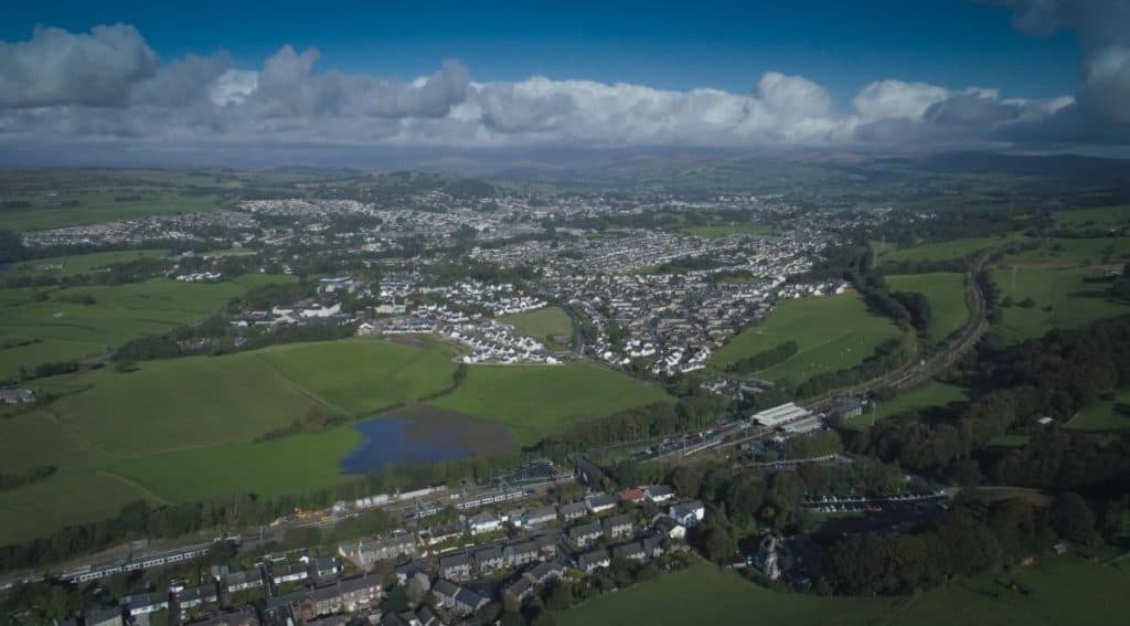 Aerial view of Kendal