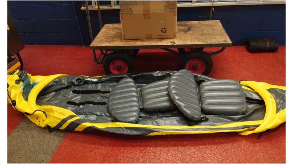 Inflatable kayak recovered by Barrow RNLI