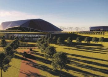 What two Rolls-Royce SMR power stations deployed on one site could look like