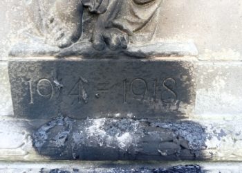 Damage caused to war memorial