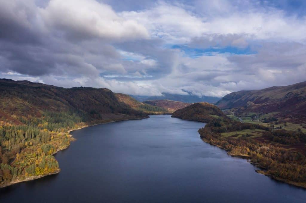 An aerial view of Thirlmere
