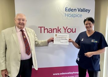 Staff and volunteers at Eden Valley Hospice and Jigsaw are celebrating receiving a grant from the Mark Master Masons of Cumberland & Westmorland wholly funded by its charity, the Mark Benevolent Fund.