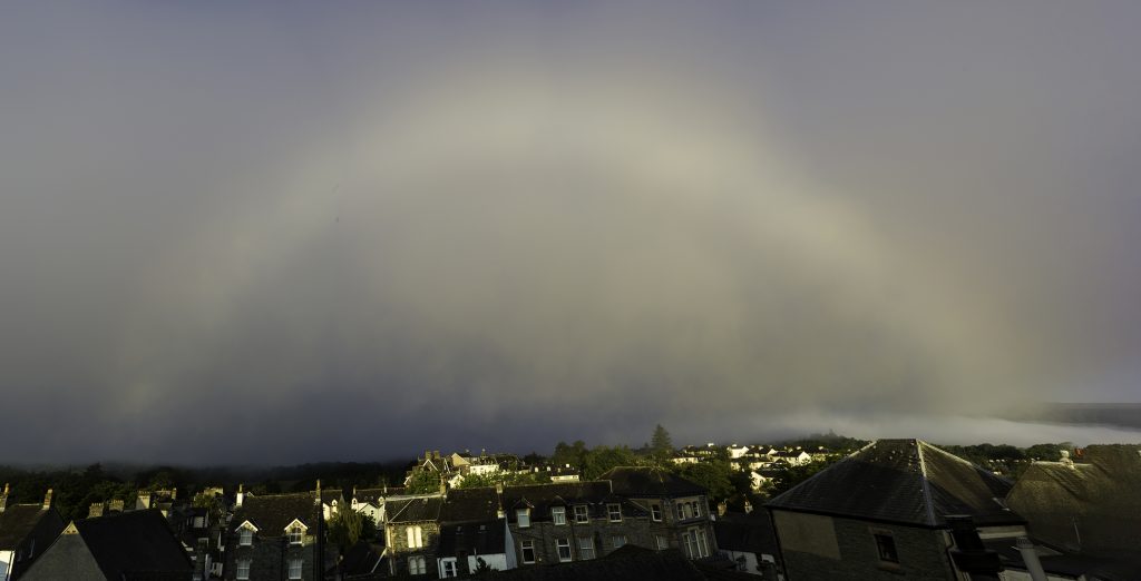 A local photographer captured stunning images of a rare weather event sometimes referred to as a 'white rainbow'.