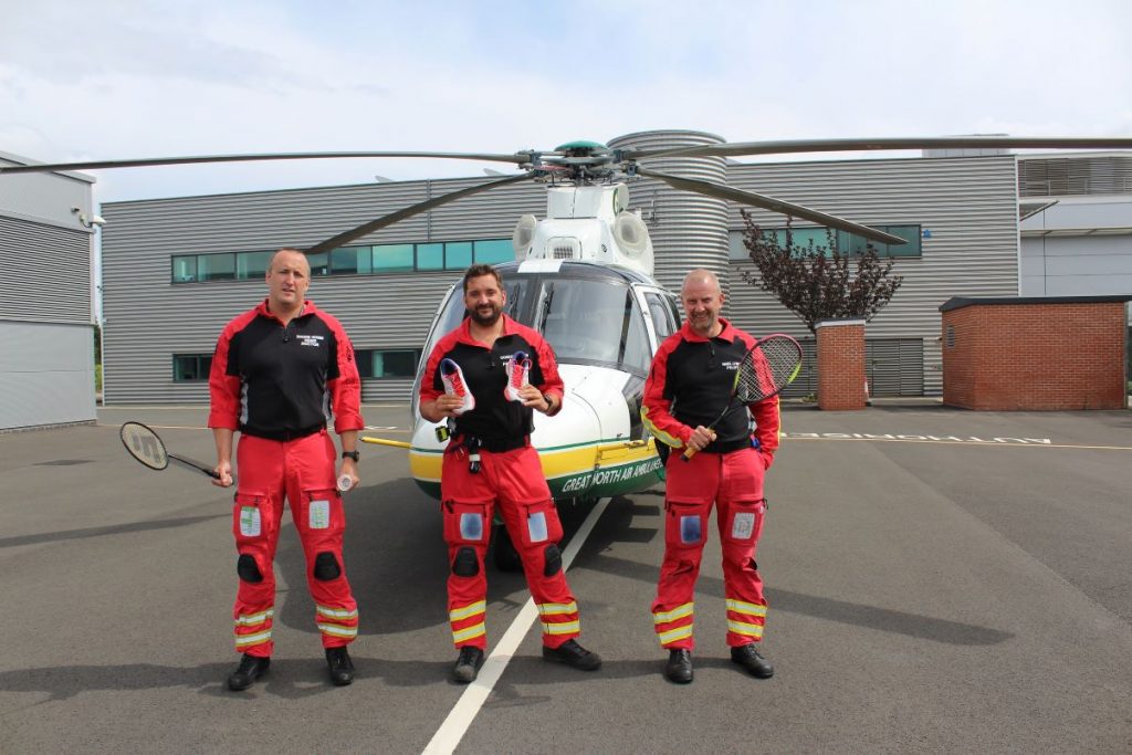 Dr Doogie Howes, paramedic Gordon Ingram and pilot Nigel Lynch
