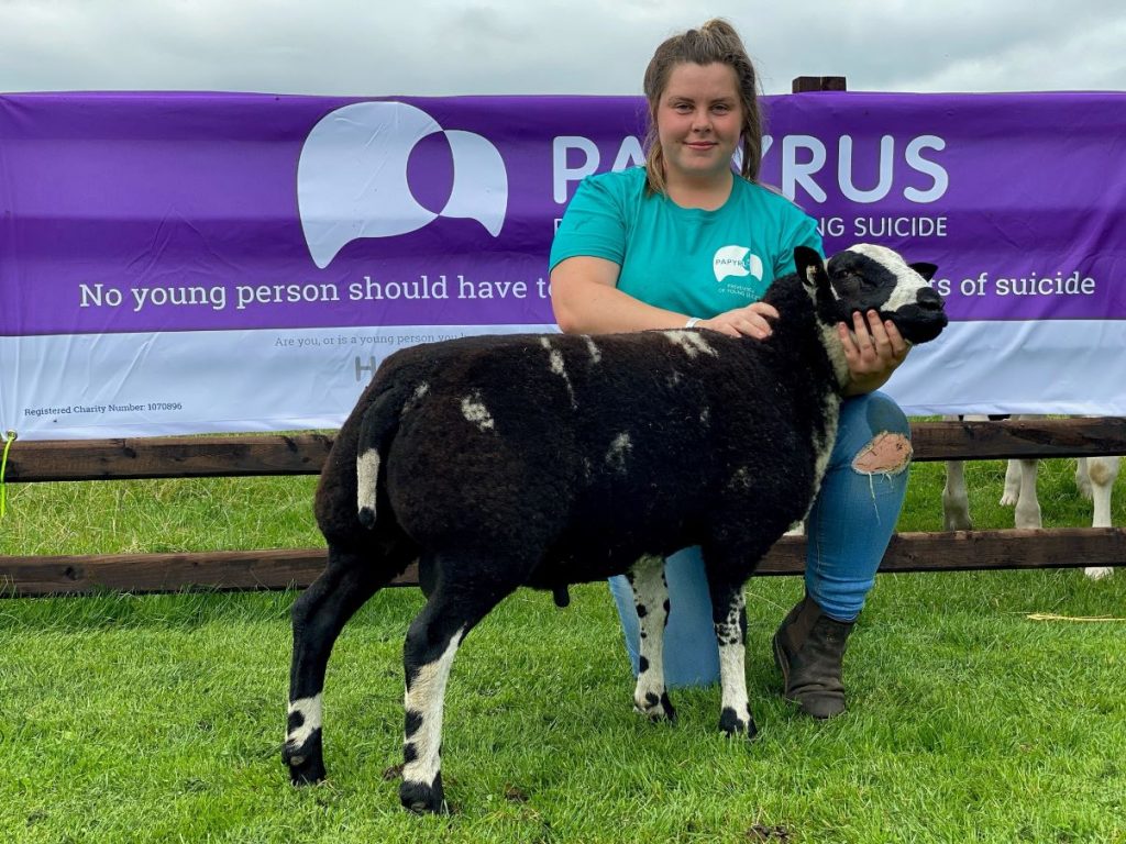 Eilidh Hortin with her fundraising sheep Murtles Ever Ready