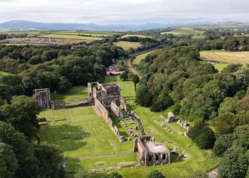 Aerial view of Furness Abbey