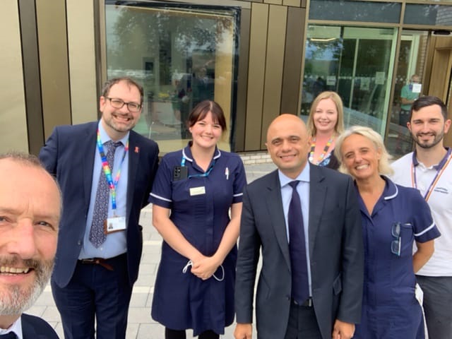 The Health Secretary Sajid Javid met with representatives from Integrated Care Communities in Cumbria to discuss their development as he visited Carlisle's new cancer centre. 