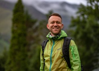 James Forrest at the start of his National Three Peaks adventure