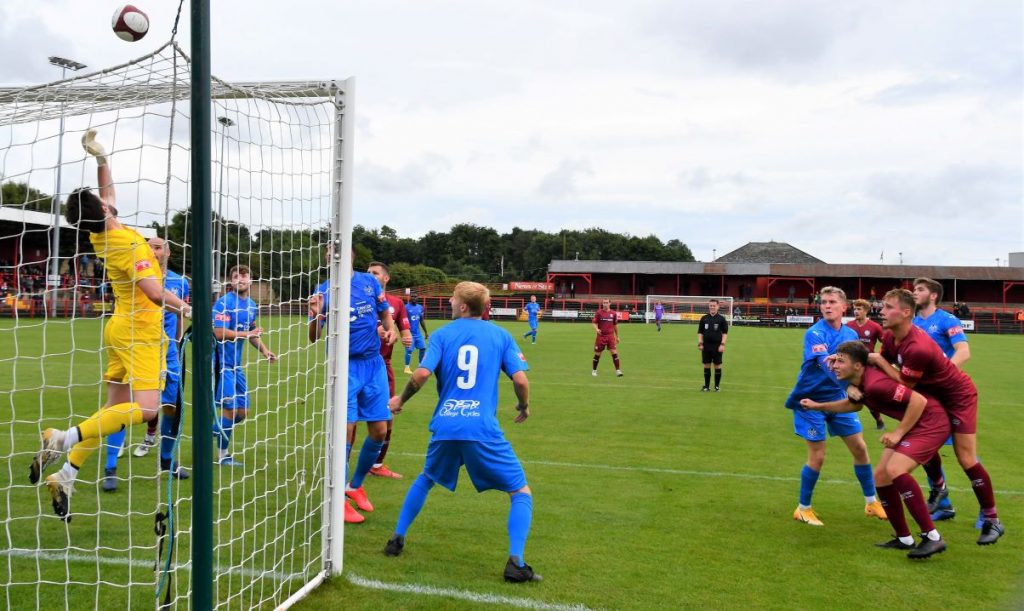 Sam Smith's header goes over the crossbar Picture: Ben Challis