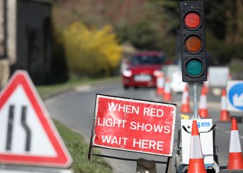 Temporary traffic light
