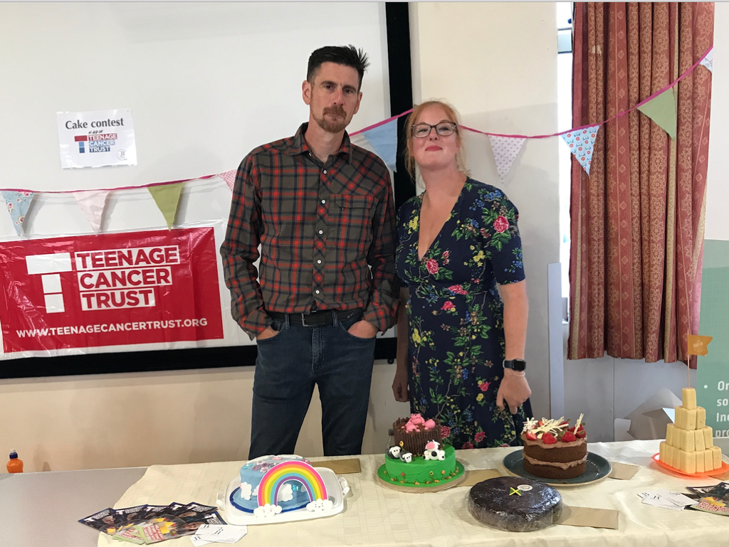 Wayne Singleton and Jen Braithwaite at Windermere cake sale
