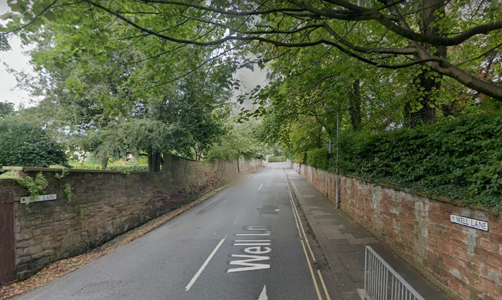 Police are probing an incident of graffiti on Well Lane in Carlisle.