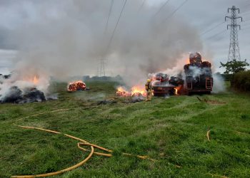 Firefighters were called to two trailers on fire near Little Orton