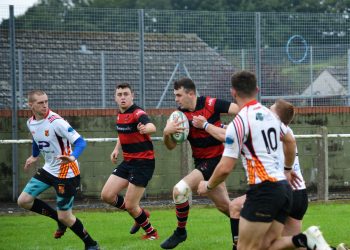 Ross Barton on his way through for a try against Tarleton. Pic Barney Clegg