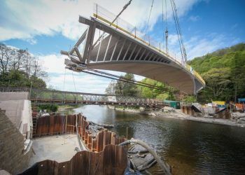 Pooley Bridge being lifted in to place