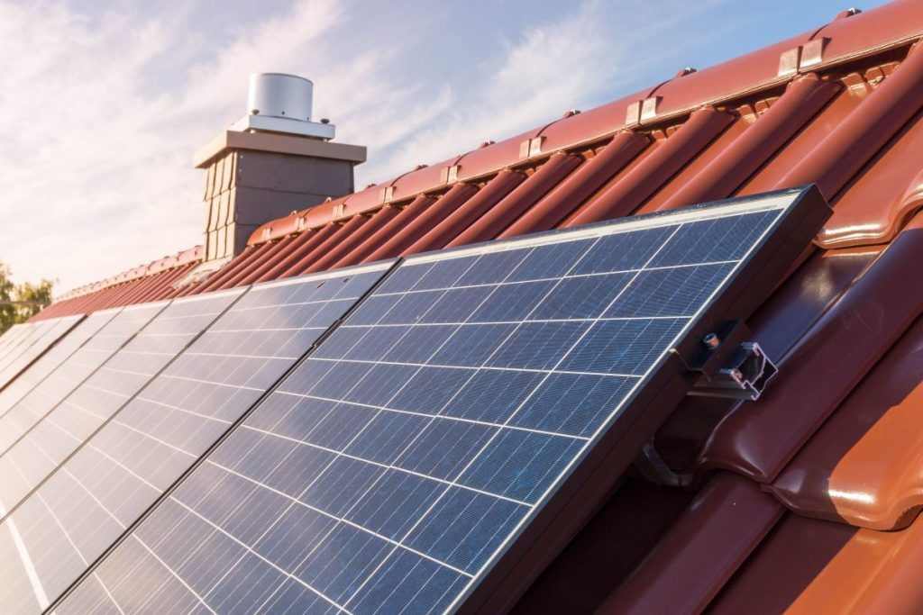 solar panels on roof