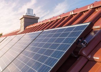 solar panels on roof