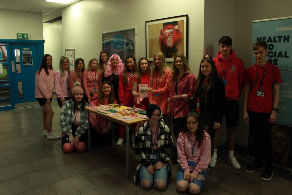 Lakes College students have raised hundreds of pounds for a cancer charity.