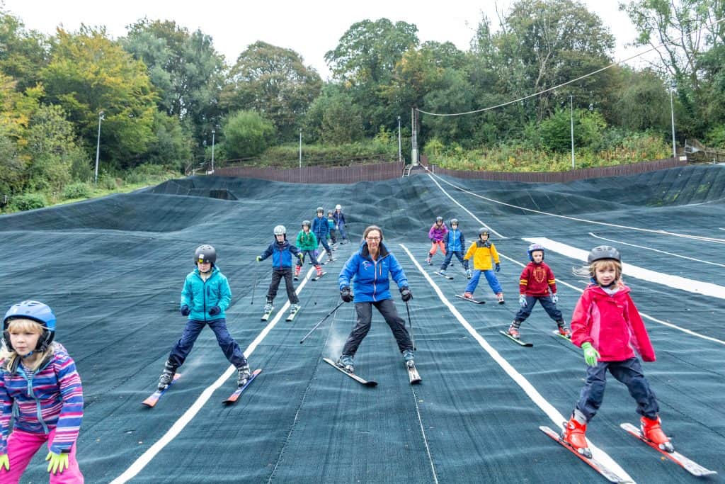 Young skiers demonstrating their skills at Kendal Snowsports Club