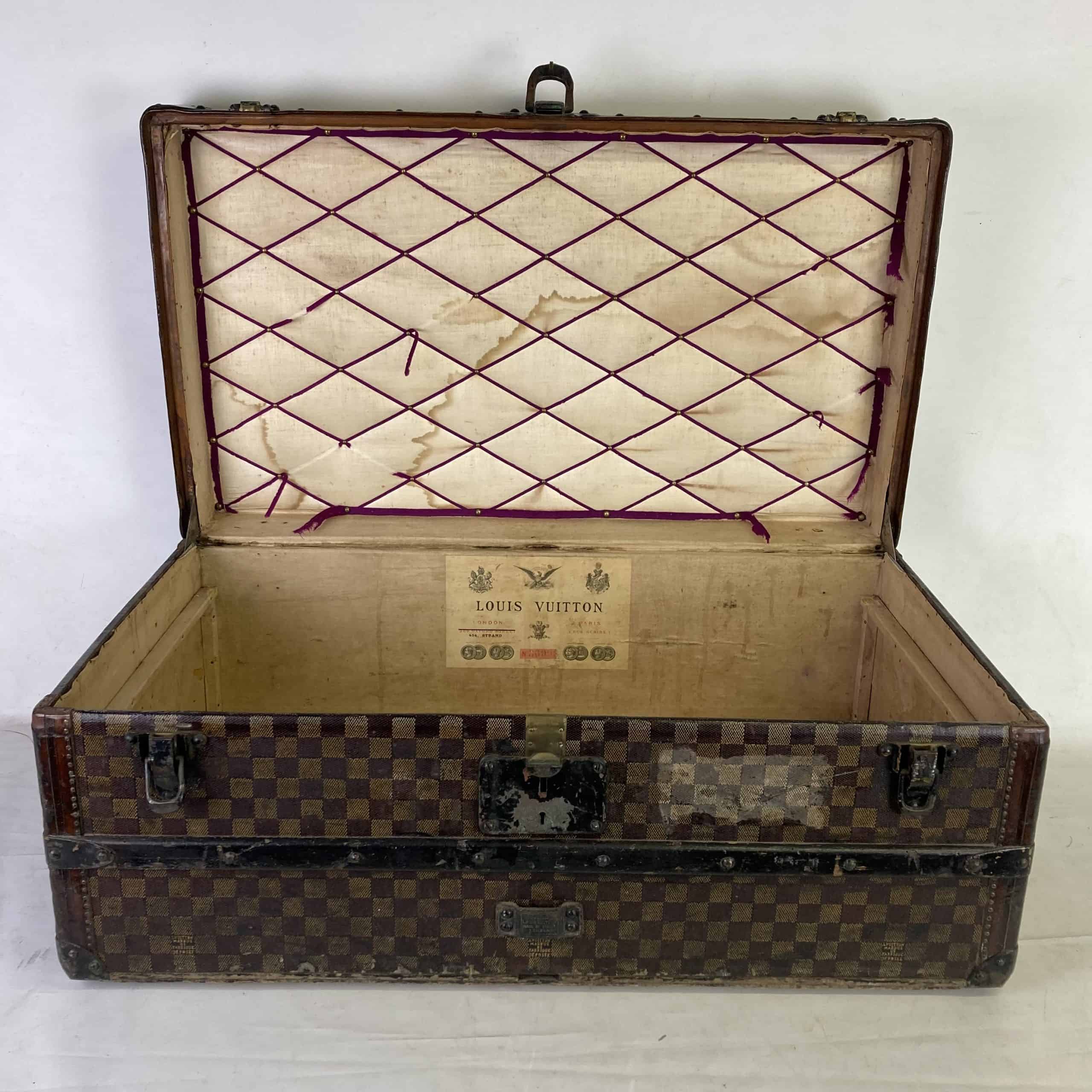 Antique Louis Vuitton Monogram Steamer Trunk Chest LV rare old  eBay