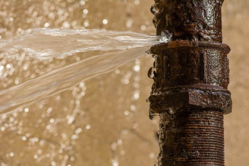 Burst water pipe