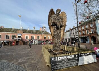 Knife Angel in Carlisle city centre