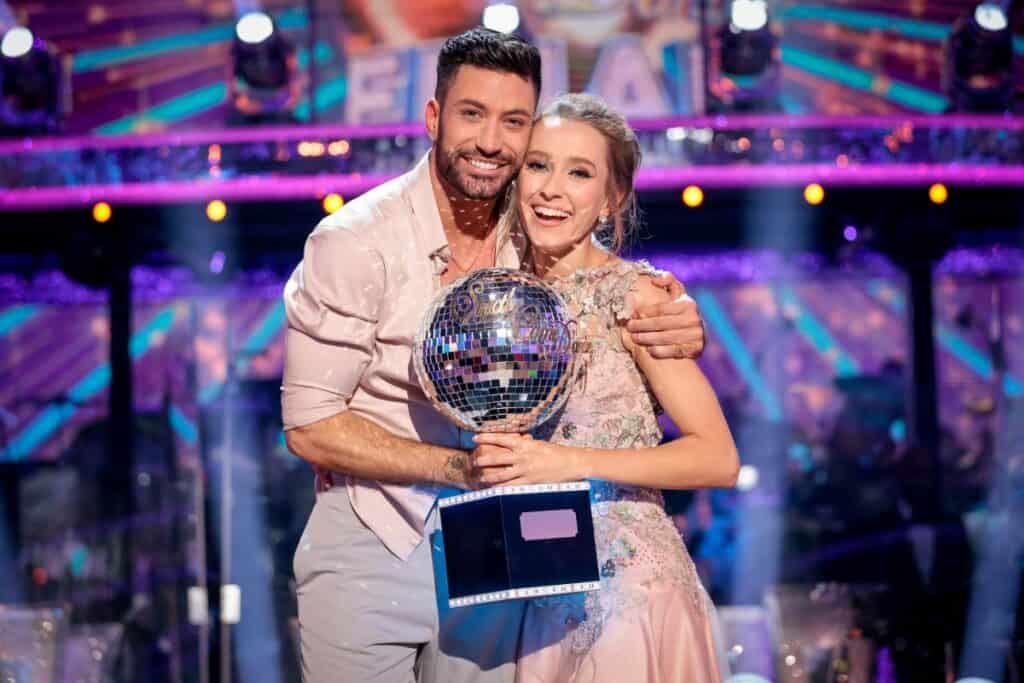 Strictly Come Dancing winner Rose Ayling-Ellis with her partner Giovanni Pernice. Picture: BBC/Guy Levy