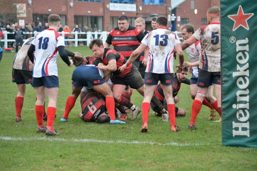 Andrew Miller goes close for Aspatria. Picture: Barney Clegg
