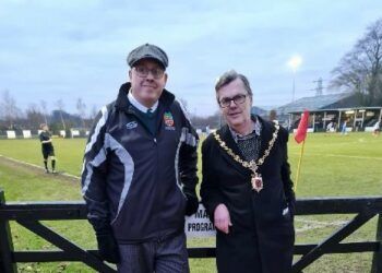 Cllr Chris Hogg and Cllr Doug Rathbone at KTFC vs NTFC