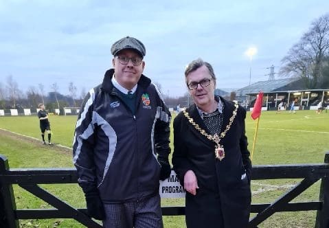 Cllr Chris Hogg and Cllr Doug Rathbone at KTFC vs NTFC