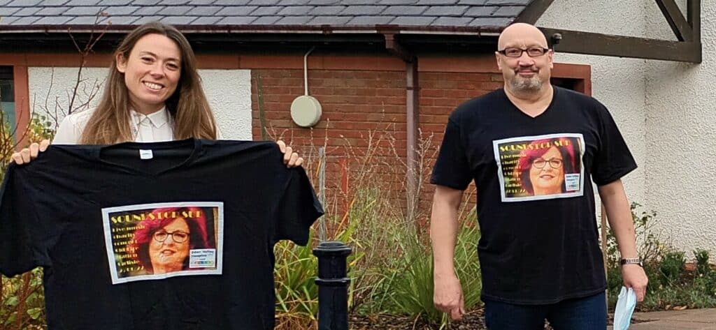 Eleanor Viney from Eden Valley Hospice and Phil Taylor