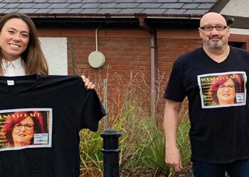Eleanor Viney from Eden Valley Hospice and Phil Taylor