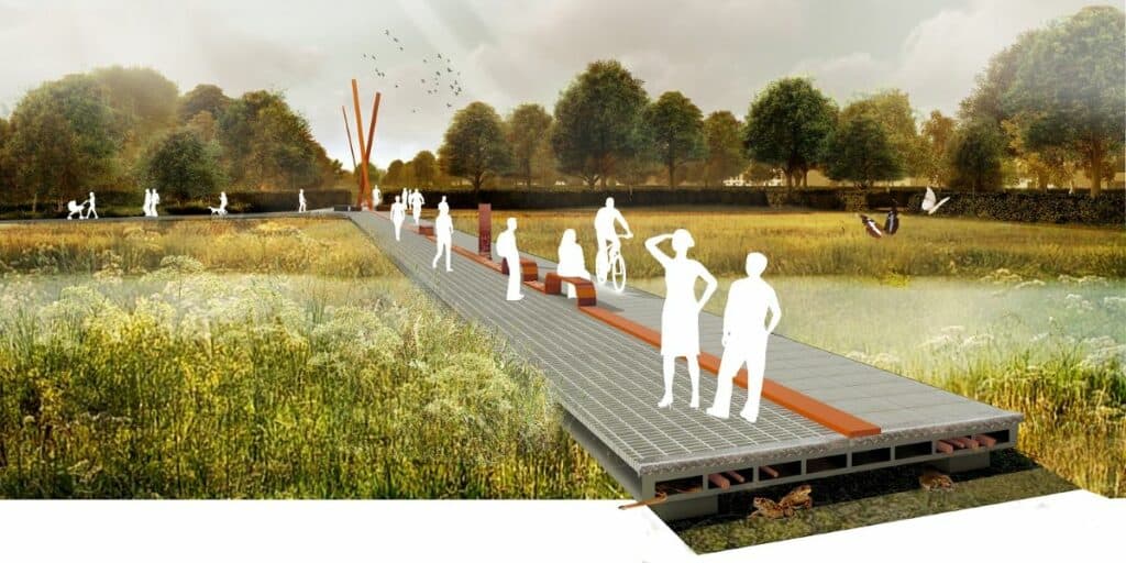 Gillespies, The Greenway Ribbon is the winner of the Start with the Park: St Cuthbert's Garden Village Competition.