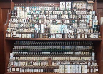 A collection of 2,500 miniature single malt whisky bottles, many rare and old, are expected to fetch up to £30,000 at auction.