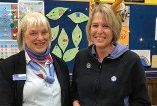 Girlguiding Region Chief Commissioner Julie Walton presented Sue Gudgeon (right) with the Laurel Award just before Christmas