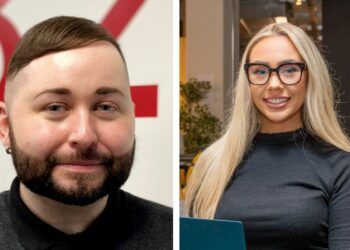 Matt McVeigh and Georgia Stretton, new employees at PR agency 32West