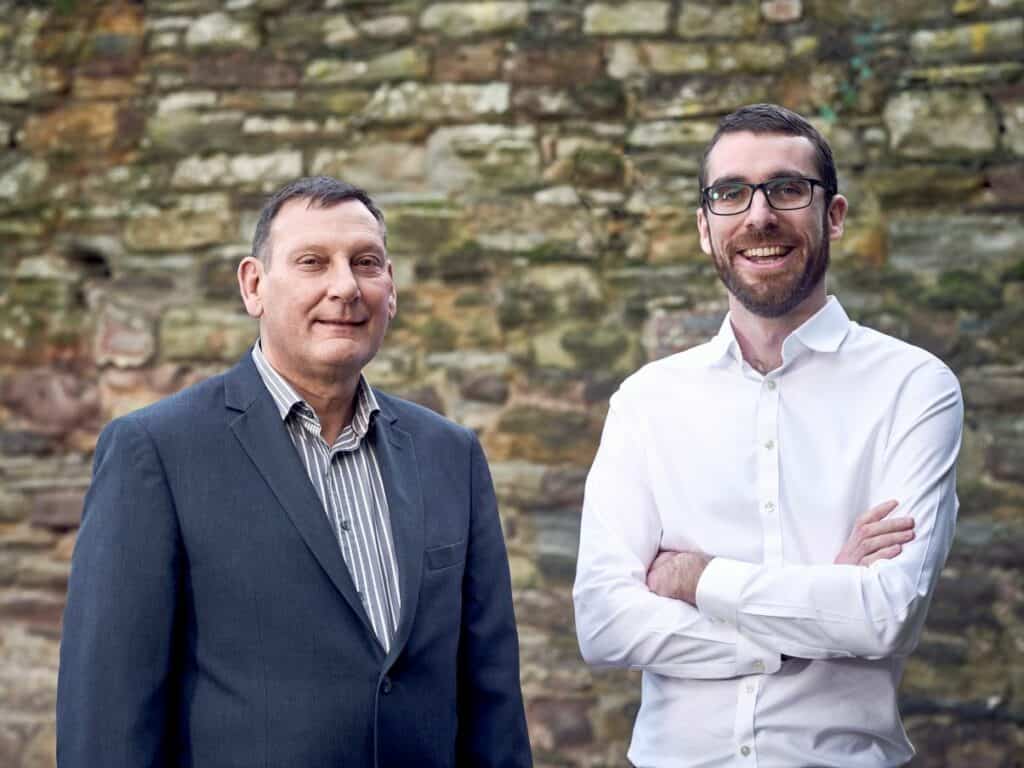 Nick Houghton, managing director of Shepley Group, and Phil Redfern, managing director of React.