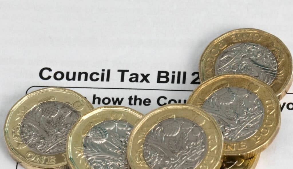 pound coins on council tax bill
