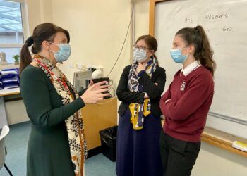 Trudy Harrison meets with Keswick School students