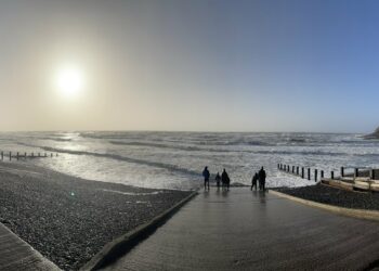 St Bees beach prior to the callout of bomb disposal. Picture: Ethan Halligan