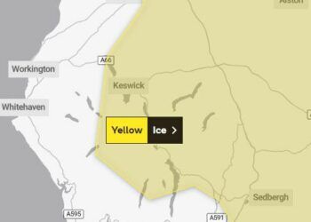 The Met Office yellow weather warning for ice