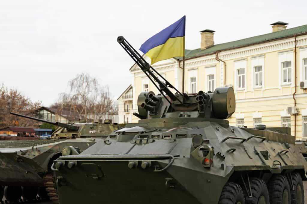 A Ukrainian tank