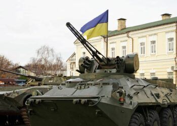 A Ukrainian tank