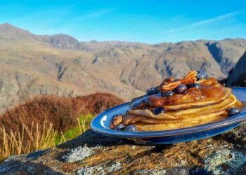 Celebrating Shrove Tuesday with a felltop pancake