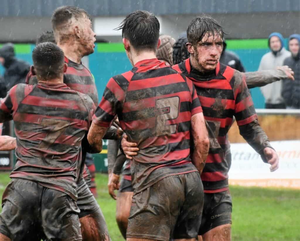 Hensingham under 16s celebrate the win against Hull Wyke. Picture: Ben Challis