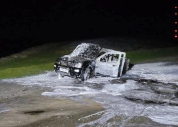 Firefighters tackle pick-up truck blaze on Caldbeck Common