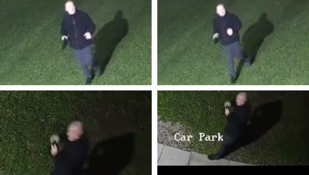 Four CCTV images have been released as one image of a man police would like to speak to as part of a probe into an allegation of indecent exposure in Warwick Bridge