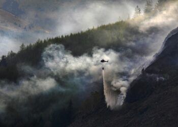 Lorraine Degraff's winning photo of the Whinlatter Forest fire