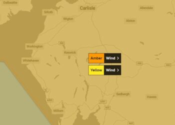 Amber weather warning for wind issued for Cumbria