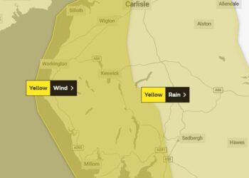 Wind and rain weather warnings for Cumbria